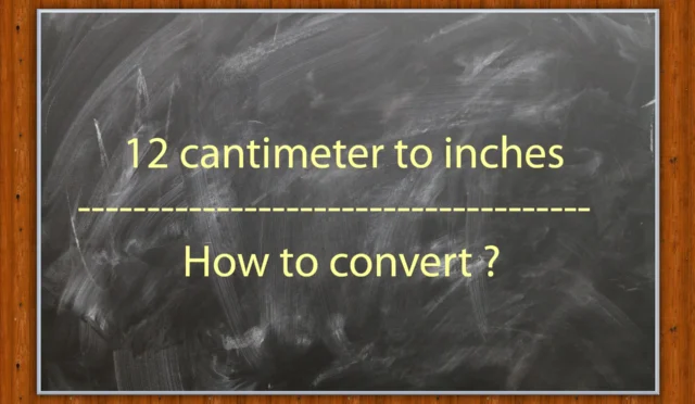 12 cm to inches how to